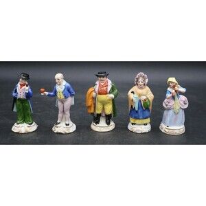 Antique Sitzendorf Charles Dickens Porcelain Figurines Germany Lot of 5